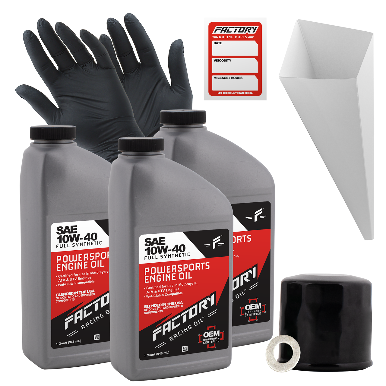 10W-40 Full Synthetic 3 Quart Oil Change Kit fits Suzuki LT-V700F Twin Peaks 4x4