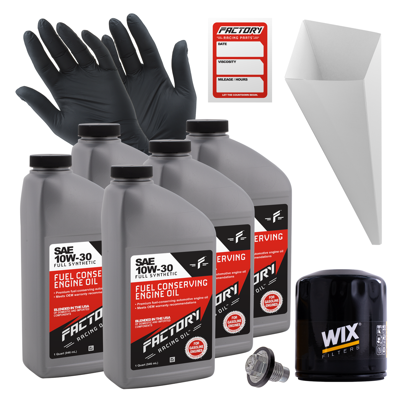 Oil Change Kit For Dodge Dakota, Daytona, Diplomat, Durango, Grand Caravan, Stratus 10W-30 Full Synthetic Oil - 5 Quarts