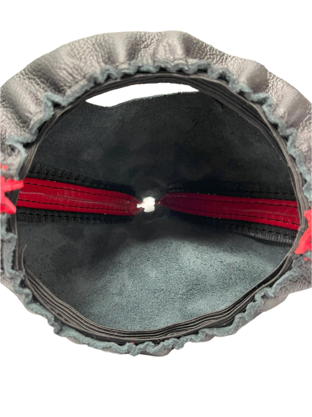 Genuine Leather AUTOMATIC Shift Boot Cover In Black & Torch Red Stripe For 2005-2013 Chevy Corvette C6