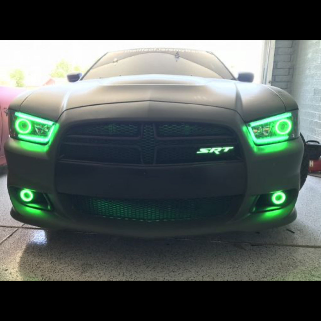 RGB Flow SRT Logo Front Grille LED Dynamic emblem Light for Dodge Challenger/ Charger/ Viper /Jeep Grand Cherokee/ Chrysler 300C