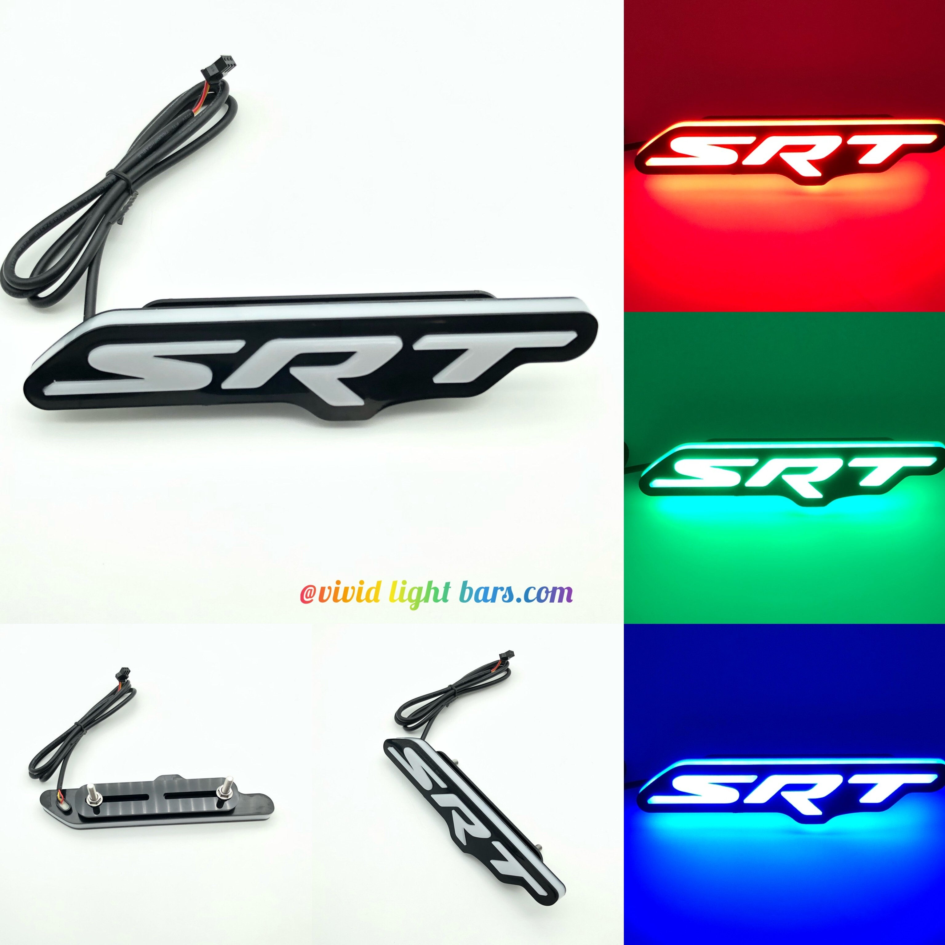 RGB Flow SRT Logo Front Grille LED Dynamic emblem Light for Dodge Challenger/ Charger/ Viper /Jeep Grand Cherokee/ Chrysler 300C